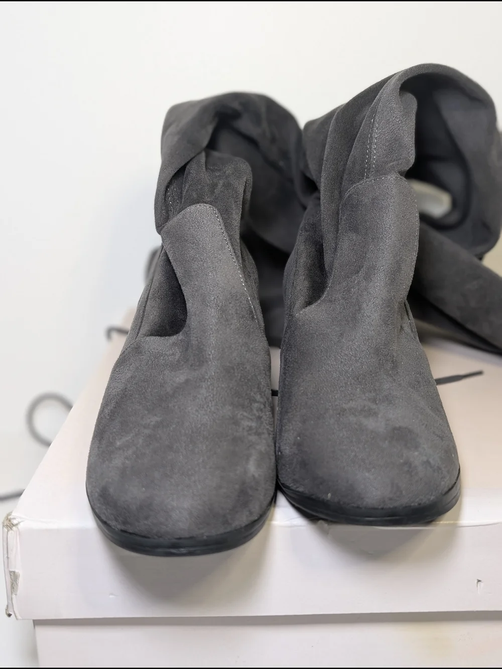 Chinese Laundry Mystical Gray Over The Knee Boots Sz 5.5 Low Block Heel NIB